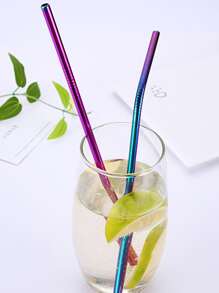 5pcs Stainless Steel Straw - Multicolor - View 3