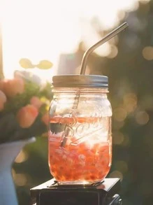 8pcs Stainless Steel Straw & 2pcs Brush - Silver - View 4