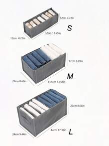 1pc Portable Non-Woven Fabric Clothes Storage Box,Daily Solid Household Clothes Carrying Box Room Decor Home Decor Fall Decor Bedroom Decor - Grey - View 5