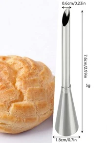 1 pieza de boquilla para manga pastelera de acero inoxidable, punta de boquilla de hojaldre larga para taza de hojaldre, pasteles, herramienta de decoración de crema - Ver 6