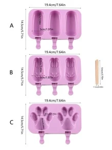 1入組冰淇淋模具和50入組條棒 - 彩色 - 查看 2