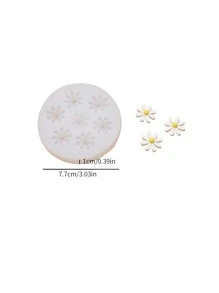 1 件花形 DIY 硅胶模具，白色圆形花朵硅胶模具，适用于 DIY - 白色 - 查看 2