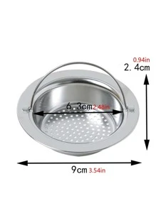 1pc Stainless Steel Sink Filter - Silver - View 2