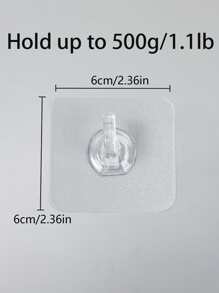 1pc/10pcs/20pcs Strong Traceless Transparent Horn Hook, Adhesive Sticky Hook For Kitchen And Bathroom - View 2