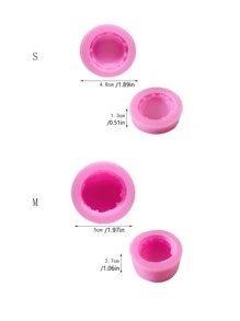 1 件 DIY 硅胶模具，3D 马卡龙设计汉堡软糖模具 - 粉色 - 查看 2