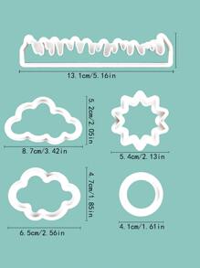 5 piezas Set molde de galleta sol & en forma de nube - Blanco - Ver 7