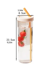 1pc Transparent Plastic Tumbler - Yellow - View 7