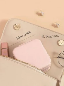 1pc Portable Travel Earrings Storage Box,Mini Ring Storage Case,Necklace Storage Box, Gift For Valentine's Day - Multicolor - View 2