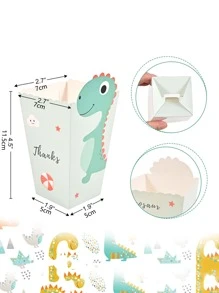 Hộp đóng gói kẹo 4 chiếc mô hình khủng long - Nhiều màu - Xem 2