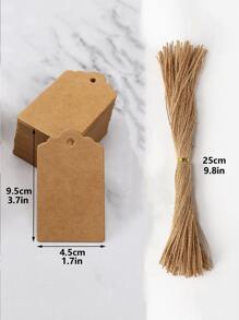 50pcs Paper Tags, Floral Tags, Gardening Tag, Plastic Gardening Listing, Hanging Card Tag - Brown - View 2