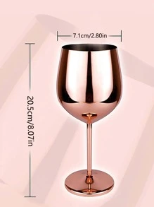 1 pieza Vaso de vino de acero inoxidable de 500ml - Lindo, vaso de vino irrompible adecuado para viajes, campamentos y piscina - Vaso de vino de metal portátil y único de moda para actividades al aire picnics - Oro rosa - Ver 2