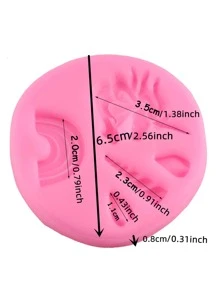 2pcs Unicorn Theme Fondant Silicone Molds Unicorn Candy Chocolate Mold Unicorn Cake Pop Cupcake Topper Mold Unicorn Ears, Unicorn Eyelashes, Rainbow, Unicorn Cake Decoration Mold Jelly Molds - Pink - View 4