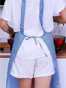 1入組狗狗和格子圖案隨機防水圍裙 - 彩色 - 查看 2