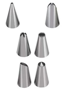 6pcs/set Stainless Steel Piping Nozzle, Silver Baking Cream Icing Tip, For Cake Decoration, Baking Supply - Silver - View 6