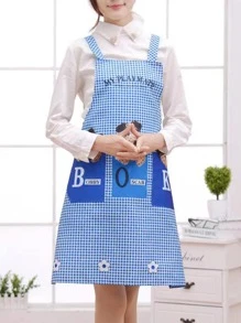 1入組狗狗和格子圖案隨機防水圍裙 - 彩色 - 查看 3