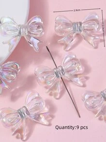 9pcs Bow Design DIY Jewelry Accessory Valentines - Clear - View 5