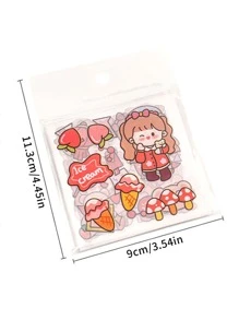 25入組卡通圖案隨機貼紙 - 彩色 - 查看 5