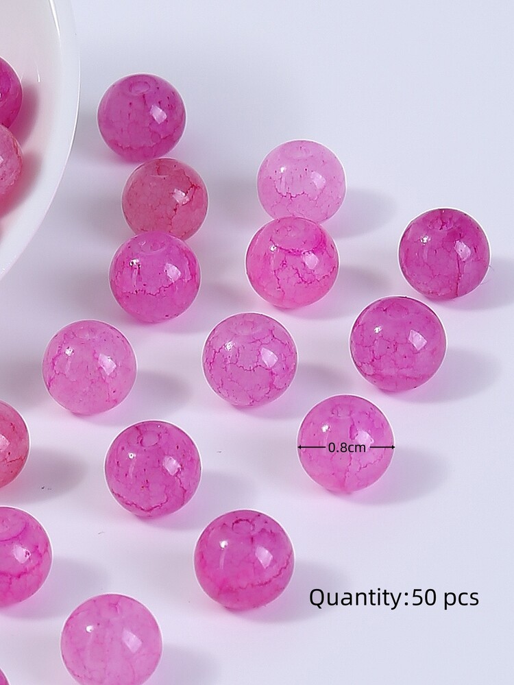50pcs 80mm Bead DIY Jewelry Accessory - Hot Pink - View 3