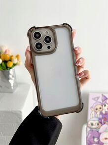 邊框拼接透明防摔手機殼 - 黑與白 - 查看 1