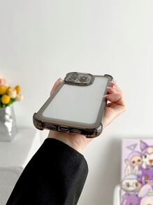 邊框拼接透明防摔手機殼 - 黑與白 - 查看 2