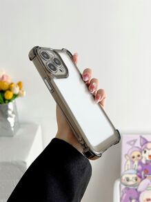 邊框拼接透明防摔手機殼 - 黑與白 - 查看 3