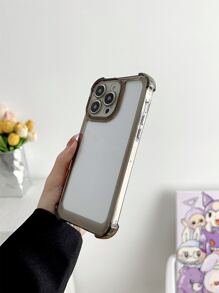 邊框拼接透明防摔手機殼 - 黑與白 - 查看 4