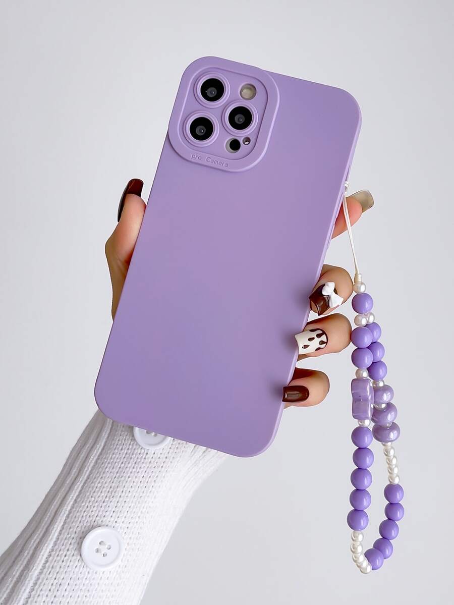 Funda de móvil unicolor con tira cuenta - Morado - Ver 1