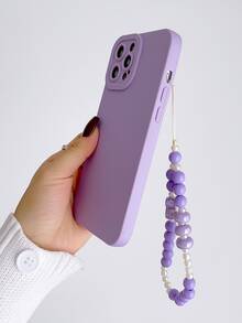 Funda de móvil unicolor con tira cuenta - Morado - Ver 2