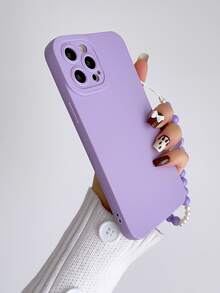 Funda de móvil unicolor con tira cuenta - Morado - Ver 3