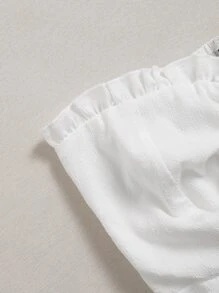 Breezaya Frill Trim Knot Front Tube Top - White - View 5