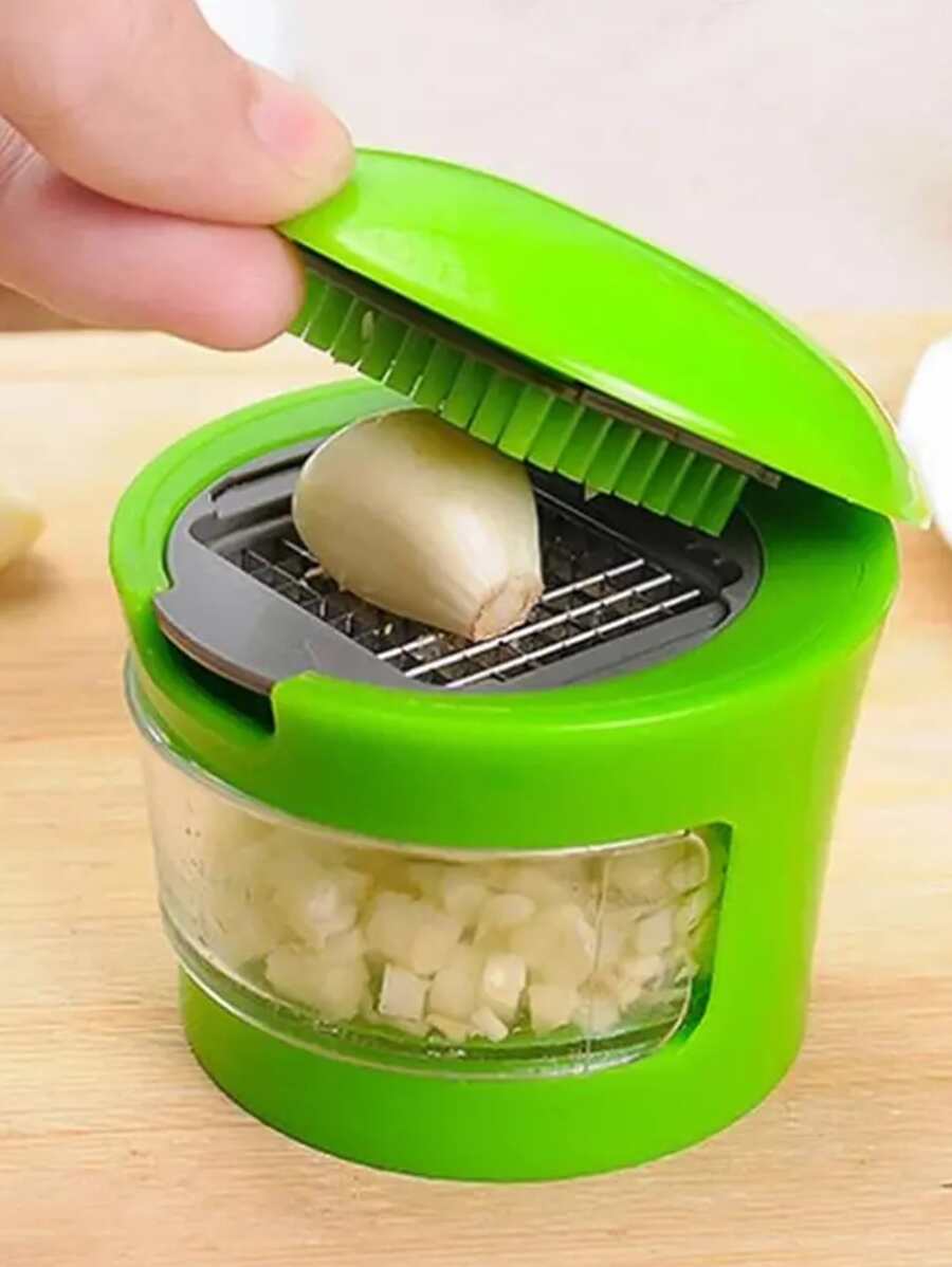 1 Máy Ép Tỏi Nhựa, Dụng Cụ Xay Tỏi Đa Năng Màu Xanh Hiện Đại Cho Nhà Bếp - màu xanh lá - Xem 1