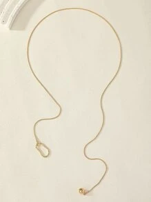 Ball Charm Y Lariat Necklace - Gold - View 2