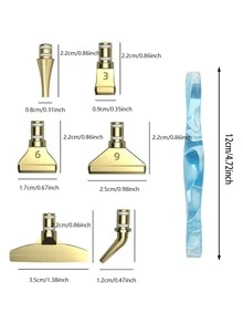 7pcs/set ABS Point Drill Pen Tool, Modern Diamond Painting Art Drill Pen Set For DIY - Baby Blue - View 3