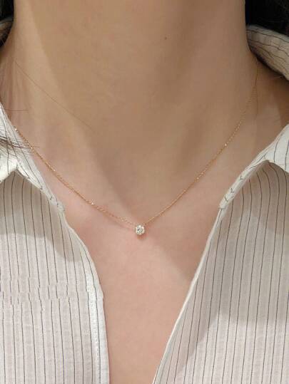 Cubic Zirconia Decor Necklace