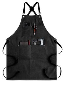 1 pieza Delantal negro múltiple a capas a prueba de aceite poliéster hornear en la cocina para cocina - Negro - Ver 1