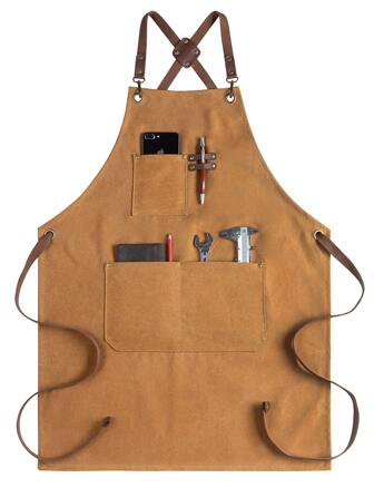 1pc Pocket Detail Kitchen Cooking Apron, Modern Polyester Oil-proof And Waterproof Apron For Garden, Kitchen And Housework