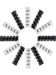 12 件螺旋硅胶 USB 线缆保护器，高柔韧性电线保护器，适用于充电器/线缆/鼠标，兼容所有手机/电脑，黑色/灰色线缆整理器 - 彩色 - 查看 1