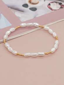 Cultured Faux Pearl Beaded Bracelet