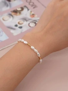 Cultured Faux Pearl Beaded Bracelet