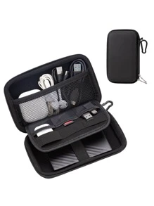 Vỏ Cứng EVA Bảo Vệ Chống Sốc Bảo Vệ Túi Lưu Trữ Kỹ Thuật Số, Dành Cho Tai Nghe Cáp Dữ Liệu Sạc Thẻ SD Đĩa U - màu đen - Xem 1