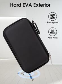 Vỏ Cứng EVA Bảo Vệ Chống Sốc Bảo Vệ Túi Lưu Trữ Kỹ Thuật Số, Dành Cho Tai Nghe Cáp Dữ Liệu Sạc Thẻ SD Đĩa U - màu đen - Xem 3