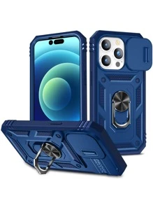 Tương thích với Ốp lưng iPhone dành cho nam Tương thích với iPhone 16 mới 3 trong 1 có cửa sổ trượt, Ốp lưng điện thoại có nam châm và giá đỡ, Thiết kế tối giản, Bộ ốp lưng điện thoại đầy đủ, Tương thích với iPhone 11/12/13/14/15 Pro Max, S23 Ultra, S24 Ultra, Tương thích với Oppo, Tương thích với Vivo, Tương thích với Redmi Note 11/12 Pro Chống nước Chống sốc Chống rơi Chống trầy xước - Màu xanh lam - Xem 1