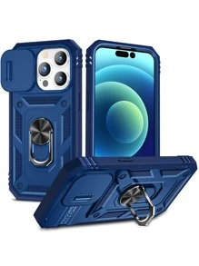 Tương thích với Ốp lưng iPhone dành cho nam Tương thích với iPhone 16 mới 3 trong 1 có cửa sổ trượt, Ốp lưng điện thoại có nam châm và giá đỡ, Thiết kế tối giản, Bộ ốp lưng điện thoại đầy đủ, Tương thích với iPhone 11/12/13/14/15 Pro Max, S23 Ultra, S24 Ultra, Tương thích với Oppo, Tương thích với Vivo, Tương thích với Redmi Note 11/12 Pro Chống nước Chống sốc Chống rơi Chống trầy xước - Màu xanh lam - Xem 2