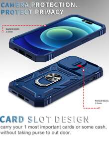 Tương thích với Ốp lưng iPhone dành cho nam Tương thích với iPhone 16 mới 3 trong 1 có cửa sổ trượt, Ốp lưng điện thoại có nam châm và giá đỡ, Thiết kế tối giản, Bộ ốp lưng điện thoại đầy đủ, Tương thích với iPhone 11/12/13/14/15 Pro Max, S23 Ultra, S24 Ultra, Tương thích với Oppo, Tương thích với Vivo, Tương thích với Redmi Note 11/12 Pro Chống nước Chống sốc Chống rơi Chống trầy xước - Màu xanh lam - Xem 3