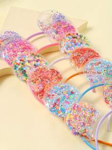 6pcs Sequin Cartoon Ear Decor Costume Headband - Multicolor - View 3
