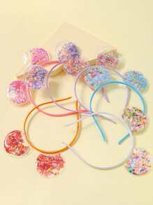 6pcs Sequin Cartoon Ear Decor Costume Headband - Multicolor - View 4