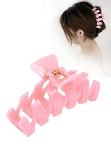 Garra de pelo unicolor - Rosa - Ver 1