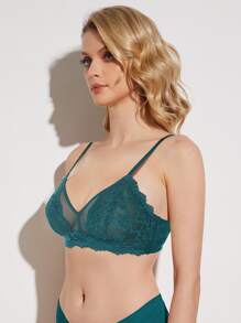 花卉蕾絲貝殼邊蕾絲無鋼圈內衣