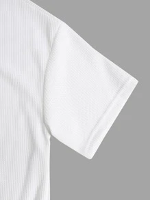 Manfinity Men Solid Drop Shoulder Polo Shirt - White - View 3
