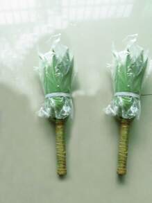 1片塑料人造樹葉現代人造植物適合家庭派對 - 綠色 - 查看 3